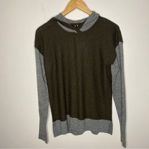 Smartwool ShadowPine Hooded Wool Blend Sweater north woods Heather NWT small